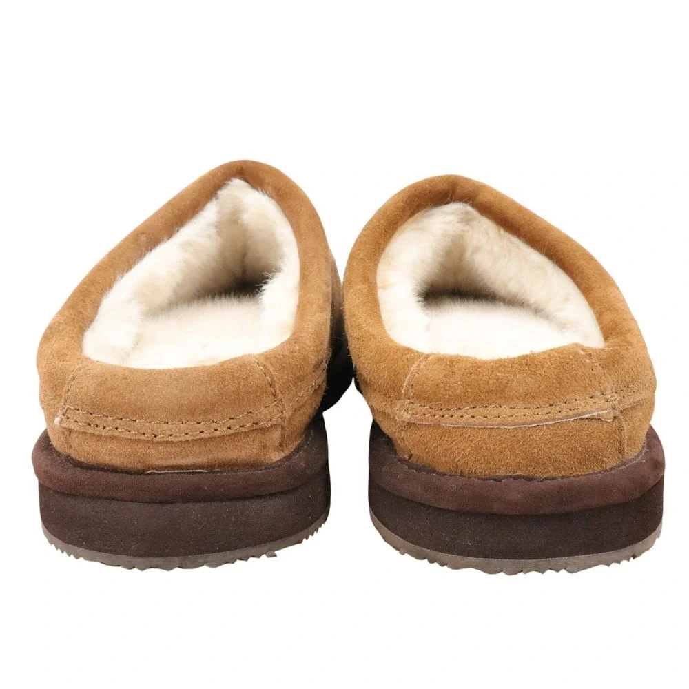 Mr Slippers Men's Tan Suede Shearling Lined Moccasin Slippers Slip‎ On Shoes